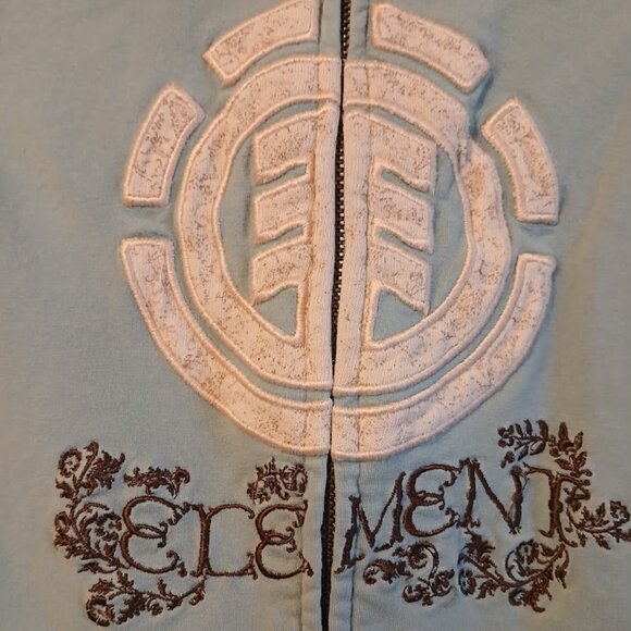 ELEMENT Skater Hoodie Sweatshirt Full Zip up womens S Dusty Blue fleece lined LS - Picture 5 of 12